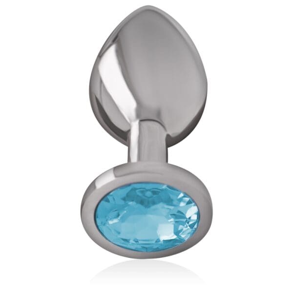 INTENSE - ALUMINUM METAL ANAL PLUG WITH BLUE CRYSTAL SIZE L 3